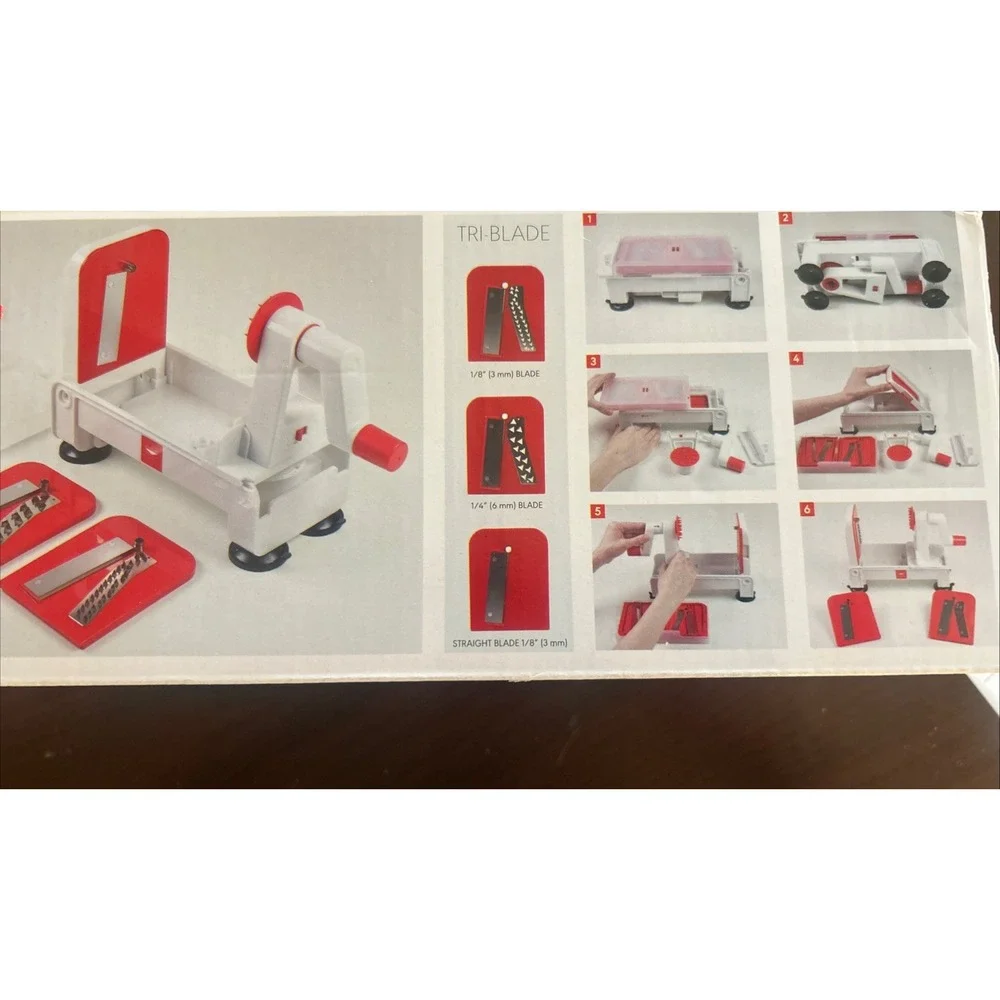 PADERNO WORLD CUISINE TRI BLADE SPIRAL VEGETABLE SLICER CUTTER Red A4982802